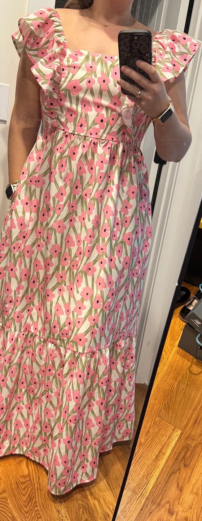 Pink Flower Maxi Dress