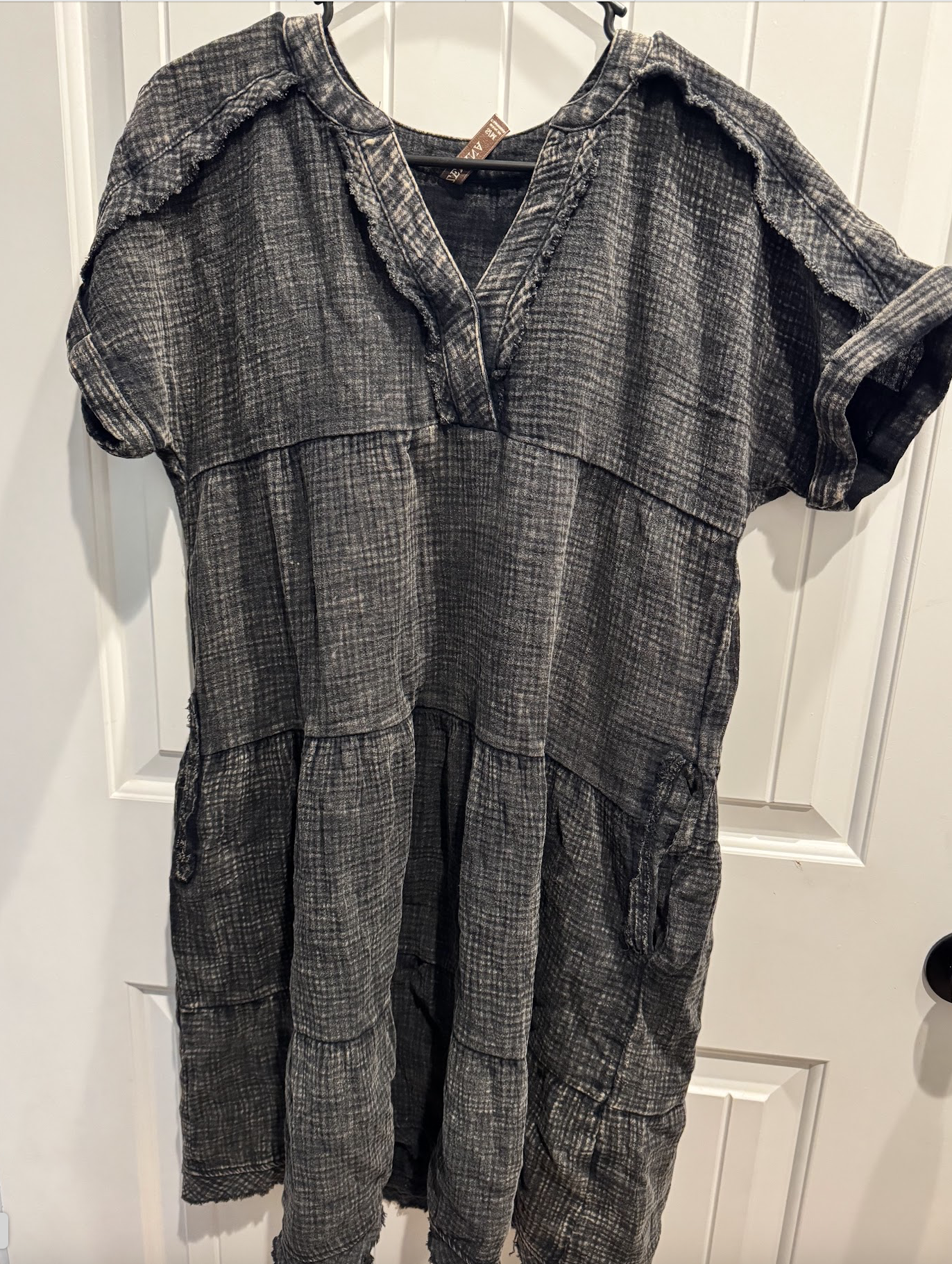 Tiered Acid Wash Soft Dress